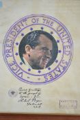 A framed and glazed ' President of The United States ' framed seal print bearing notation to the
