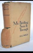 HG Wells; Mr Britling Sees It Through;. 23rd impression, 1918. With original buff dust jacket. Green