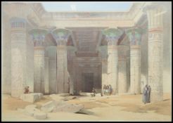 Louis Haghe (British, 1806-1885), Grand Portico of the temple of Philae Nubia. Framed and glazed