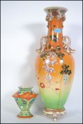 A tall early 20th century Japanese floor vase together with a stunning Japanese secessionist style