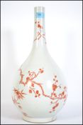 A 19th century Chinese Republic large bulbous white glaze vase with waisted neck, the bulbous body