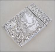 An Edwardian large silver hallmarked card case bei
