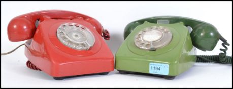 2 vintage 20th century BT ring dial telephones ( p