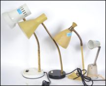 A good group of 4 vintage retro lamps to include a 1950's Italian PROVA example in yellow and two