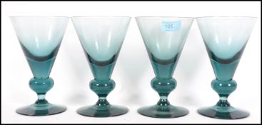 A set of 4 good mid century Scandinavian large blu