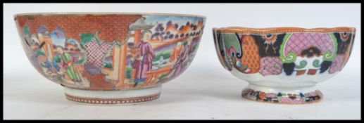 Withdrawn Duplicate Lot A Chinese Imari pattern bowl circa 19th century together with another
