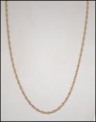A 9ct gold double chain linked necklace complete with clasp and bale being hallmarked for