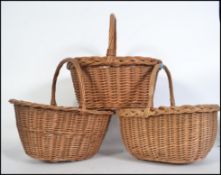 A collection of three vintage 20th century whicker