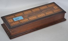 A vintage CAMDEN  cribbage box  with  ivory pegs i