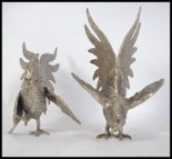A 20th century pair of good silver plate fighting