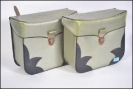 A pair of retro 1970's retro bicycle pannier bags