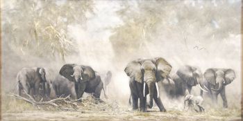 A large 1950's framed print by David Shepherd enti