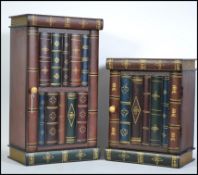 A pair of contemporary storage units in the form o