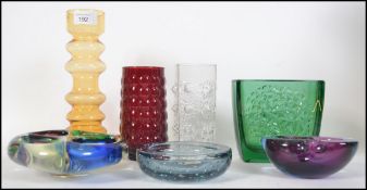 A collection of mid century  studio - art glass to