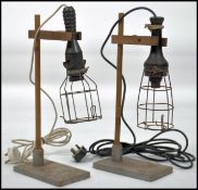 A pair of mid century trouble / inspection lamps r