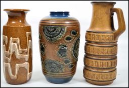 A collection of 1970's Fat Lava West German vases