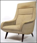 A 1950's teak upholstered believed Danish armchair
