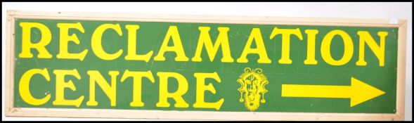 A large 20th century wooden handpainted sign with