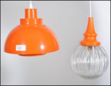 A 1970's retro original orange Minisol light by Sv