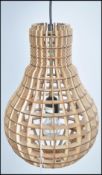 A 20th century contemporary wooden bulb light - la