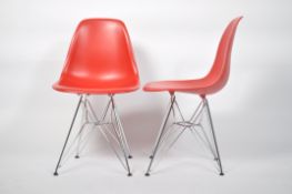 A set of 6 contemporary Eames style DSW dining cha