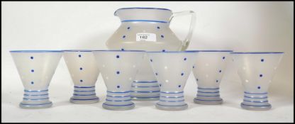 A 1930's Art Deco polka dot frosted glass lemonade