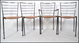 A rare set of 1970's Ladderax tan leather and meta