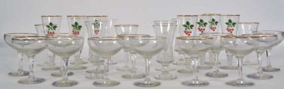 A set of 12 early 1950's hexagonal stem Babycham g