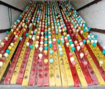 A set of 4 vintage fairground multi-coloured retro