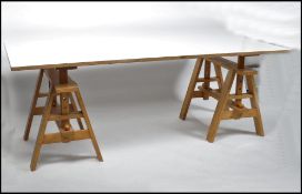 A Modernist Italian Leonardo Zanotta Trestle Table