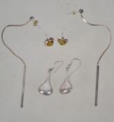 Three pairs of silver 925 earrings to in