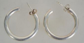 A pair of 925 silver hoop earrings with