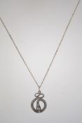 A silver 925 curb linked necklace chain