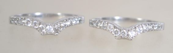 A pair of matching silver 925 and cz cha
