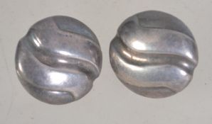 A pair of silver 925 large post backed e