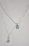 Two silver 925 necklace chains with pend