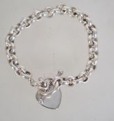 A good silver rolo- belcher linked brace