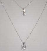 Two silver 925 curb link necklace chains