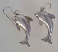 A pair of silver 925 earrings in the for