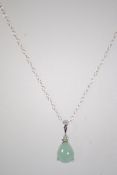 A contemporary silver necklace and green