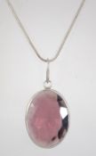 A silver 925 snake link necklace chain w