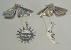 Two pairs of silver 925 pictorial earrin