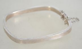 A silver 925 square bangle bracelet with