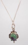 A silver 925 curb link necklace chain wi