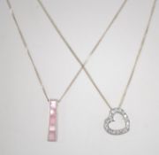 2 silver 925 contemporary necklace and p