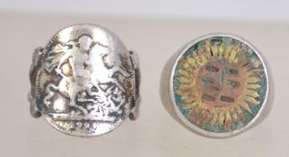 2 silver vintage rings to include Siam s