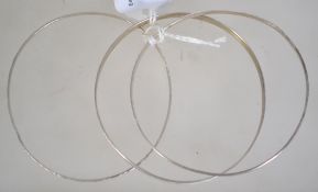 A group of three silver bangles, two sta