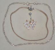 A silver 925 ladies anklet along with a