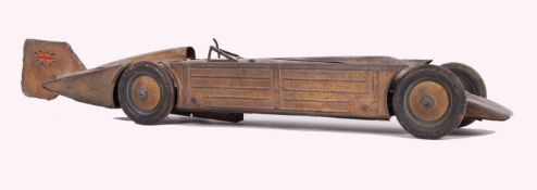 RARE TINPLATE GOLDEN ARROW RACING CAR