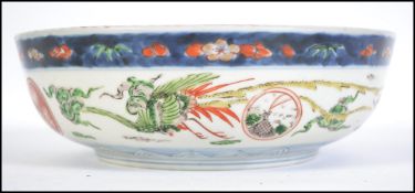 A 19th century Chinese Imari bowl with blue and wh